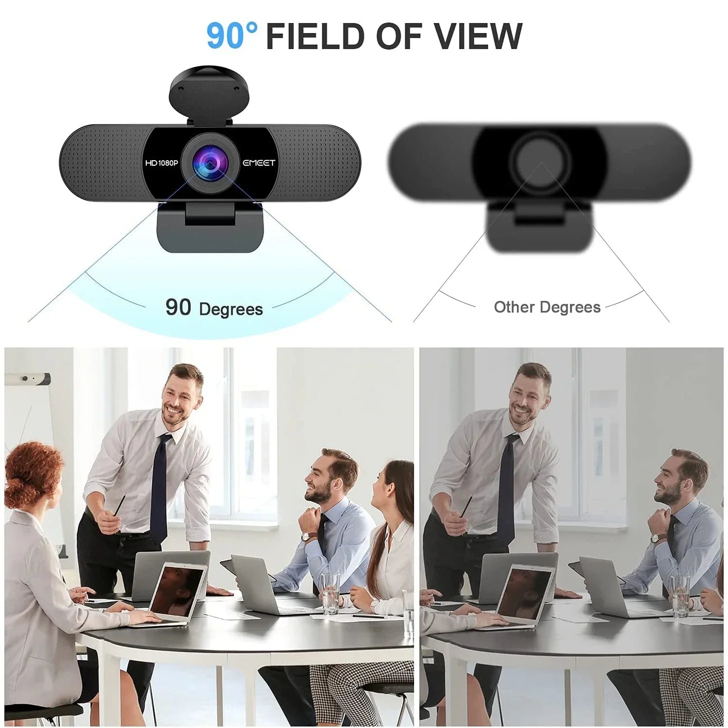 1080P HD USB Webcam Dual Noise-Canceling Mics Black-3