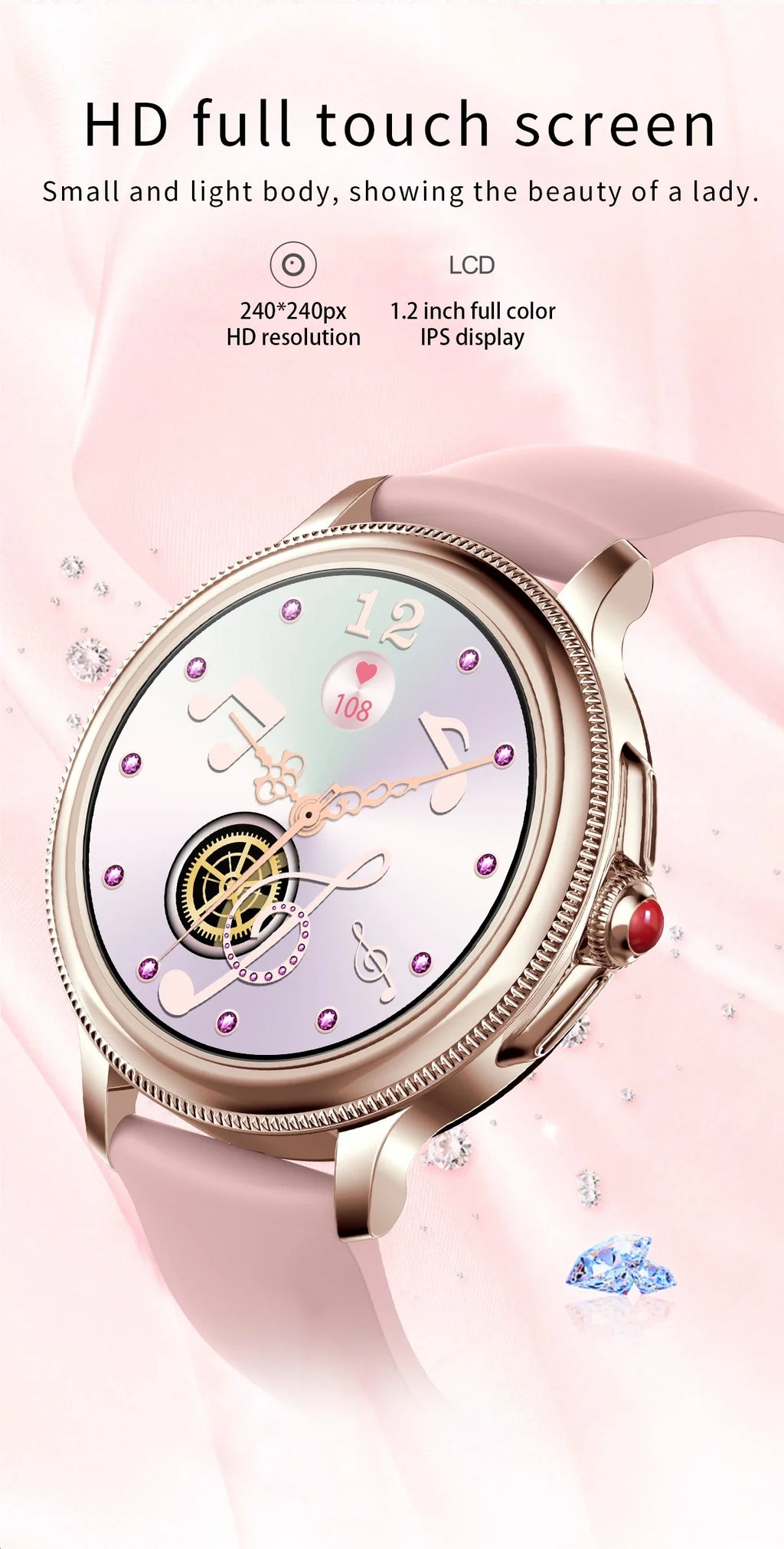 Womens Smart Watch with BT Call-3