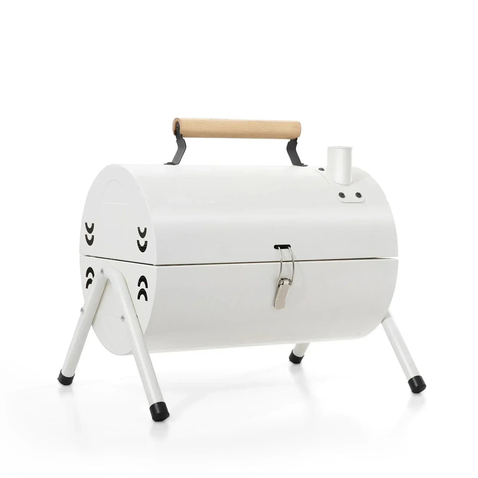Dual-Side Portable Charcoal BBQ Grill Camping Stove White-0