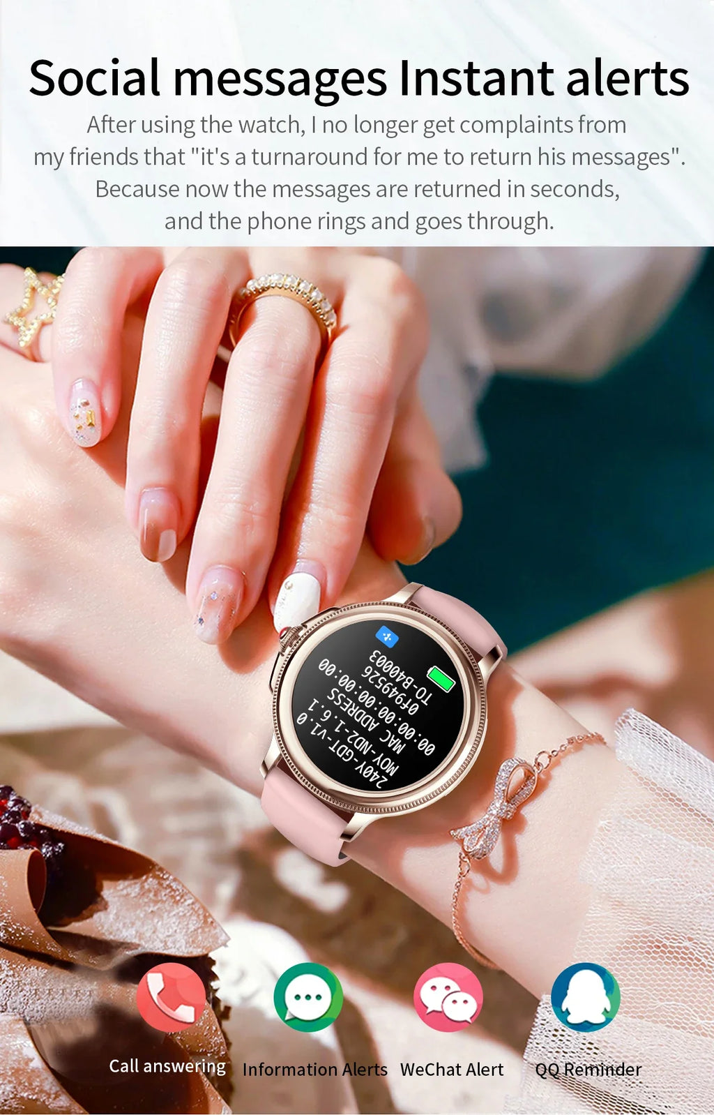 Womens Smart Watch with BT Call-2