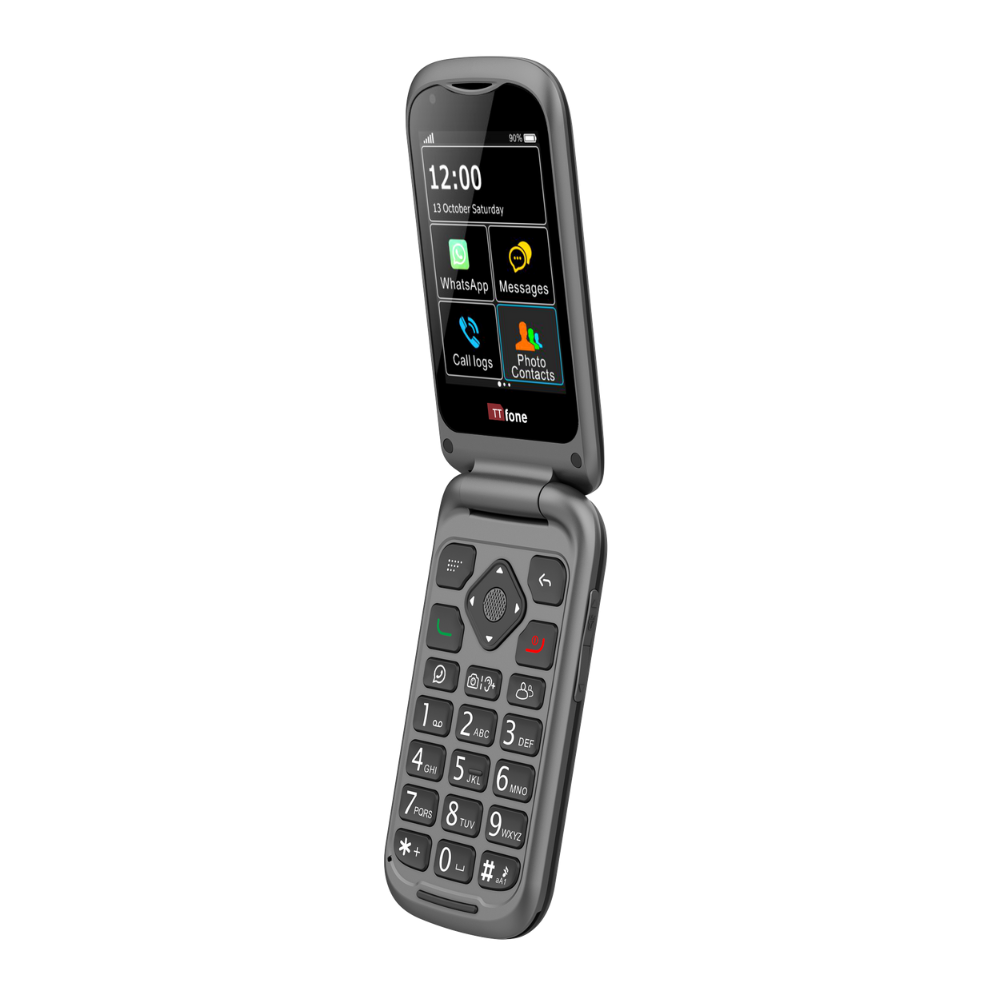 Bundle offer for TTfone TT970 4G WhatsApp Flip Big Button Senior Mobile with Nylon Holster Case (TTCB9) and Car Charger (TTCC), EE Pay As You Go-2