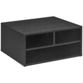 Organiseur bureau aspect noir avec 3 compartiments fournitures support d'imprimante 47 x 40 x 22,5 cm-0