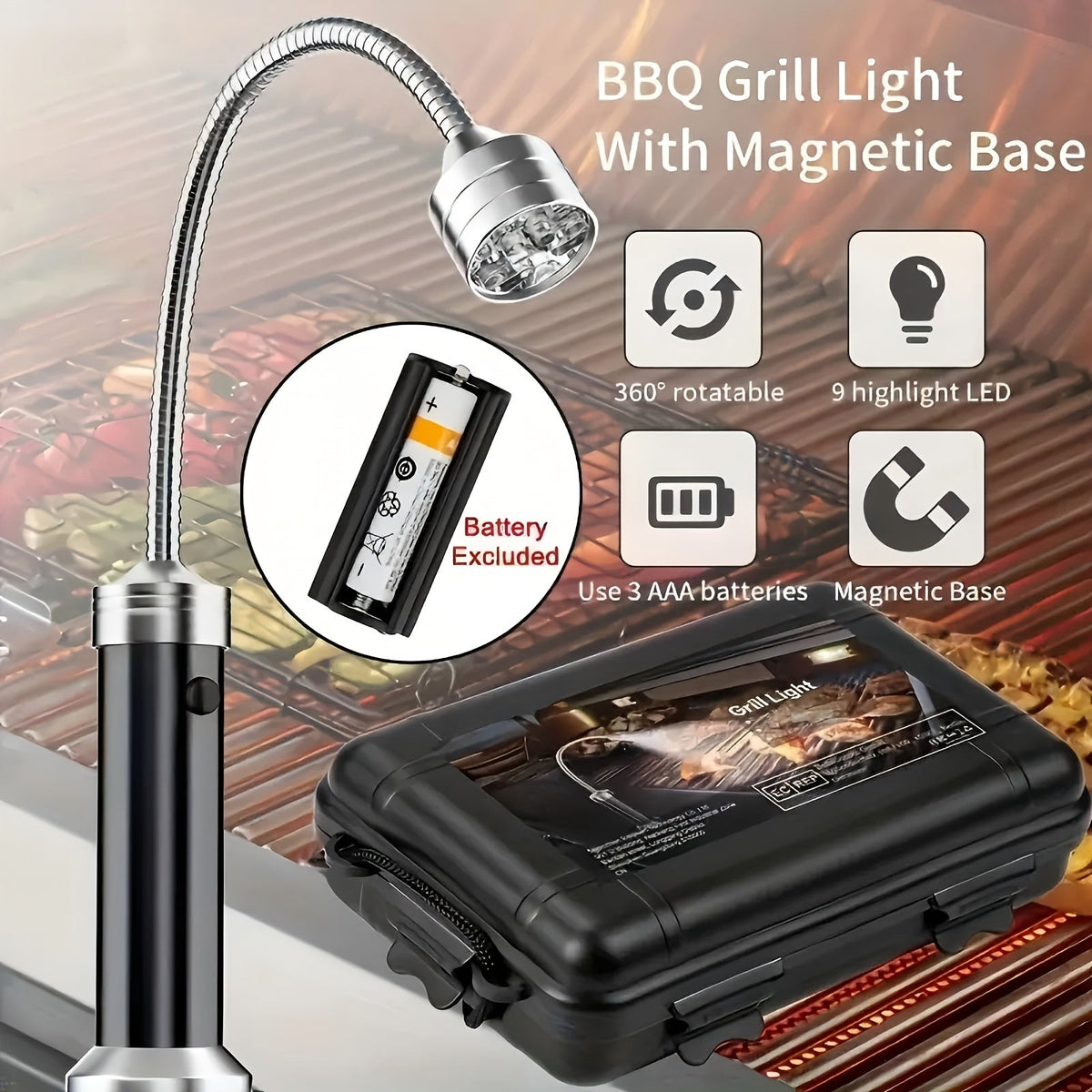 LED Grill Lights Magnetic Base BBQ Lamp-3