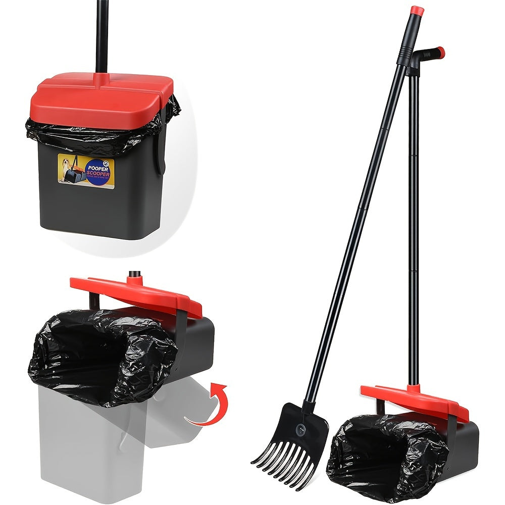 Dog Pooper Scooper Set with Swivel Bin-4