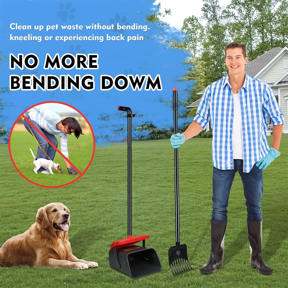Dog Pooper Scooper Set with Swivel Bin-1