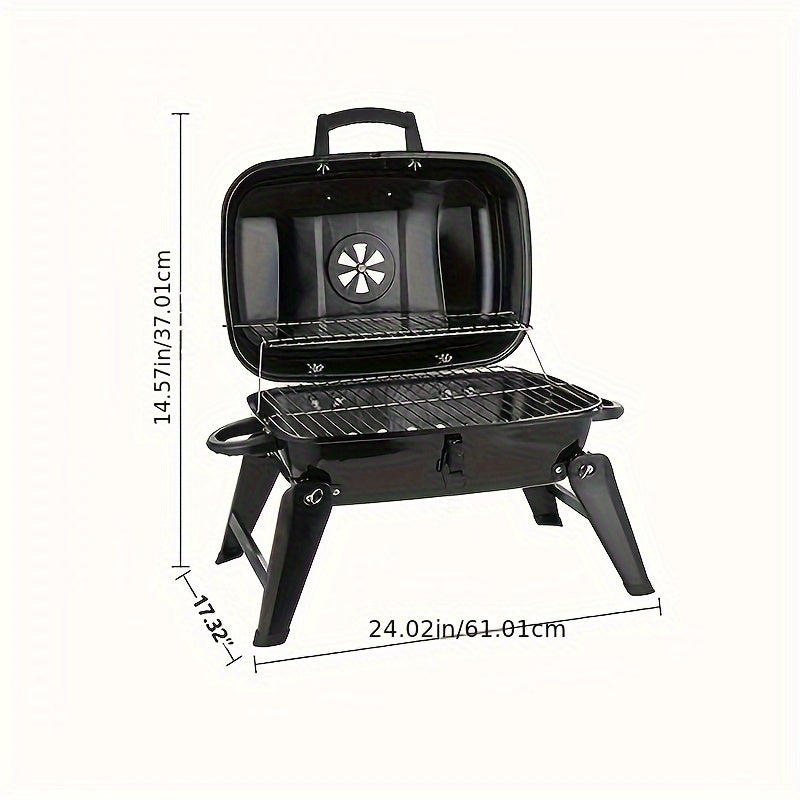 Cast Iron Charcoal Grill for Outdoor BBQ-3