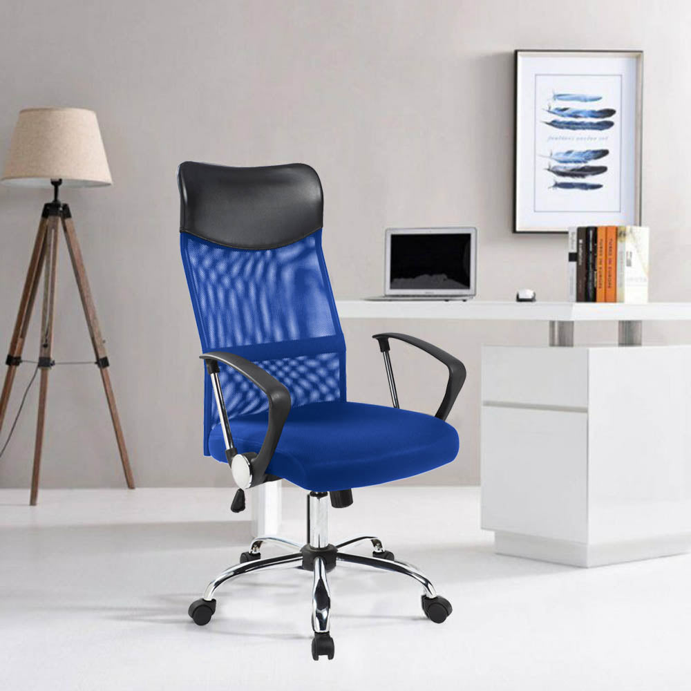 Ergonomické kancelárske kreslo s vysokou opierkou,  3 rôzne farby- modré-1