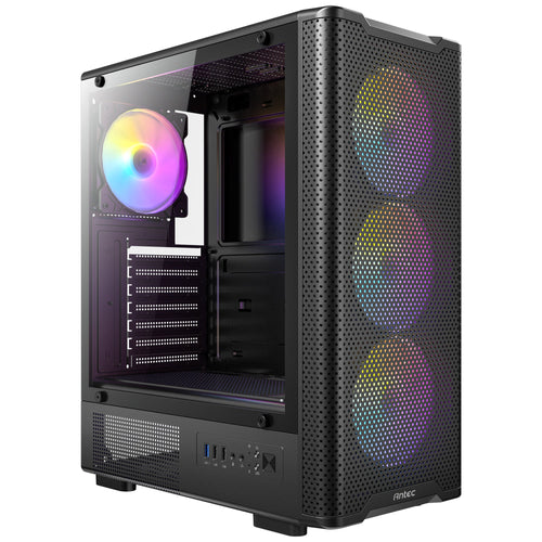 Antec vx310 argb midi tower housing (black | 3x usb-a | tempered glass)-0