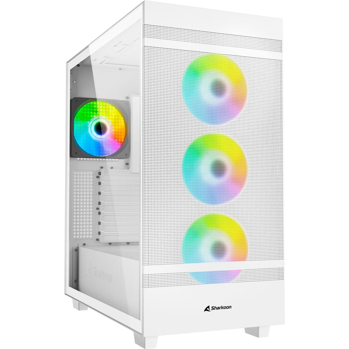 Sharkoon Rebel C50 White RGB Midi Tower Case (White | 2x USB-A | 1x USB-C | RGB | Tempered Glass)-0