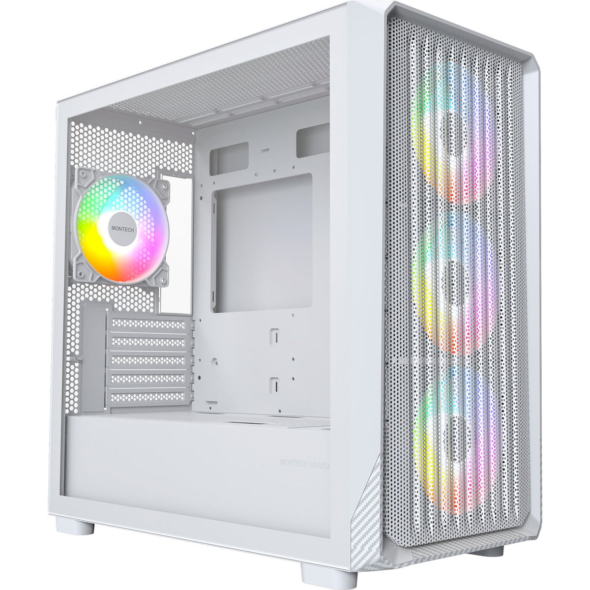 Montech x5m midi tower housing (white | 2x USB-A | 1x USB-C | RGB | tempered glass)-0