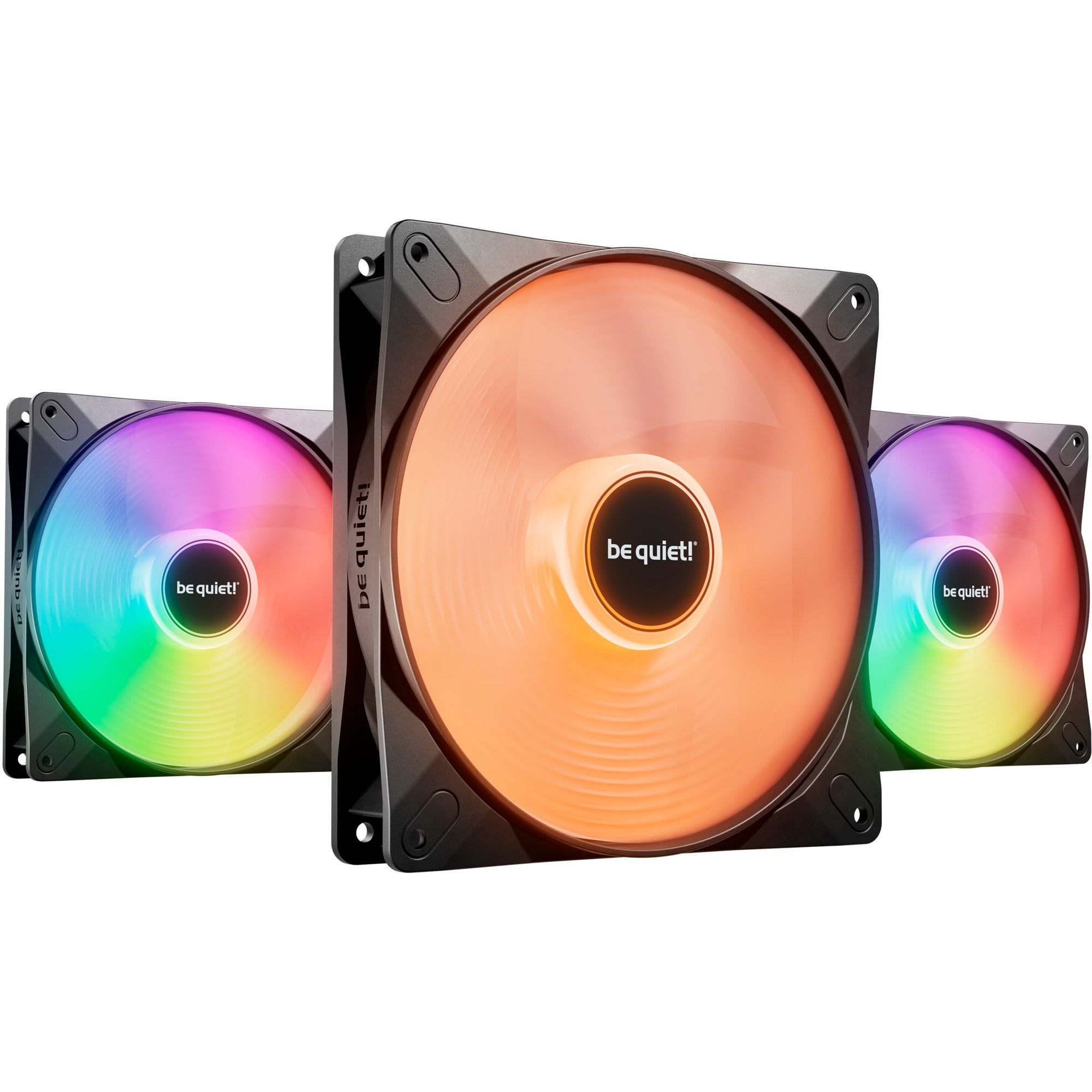 Be quiet! light wings lx pwm high-speed rgb case fans (black, 3 pieces, 140 x 140 x 25 mm)-0