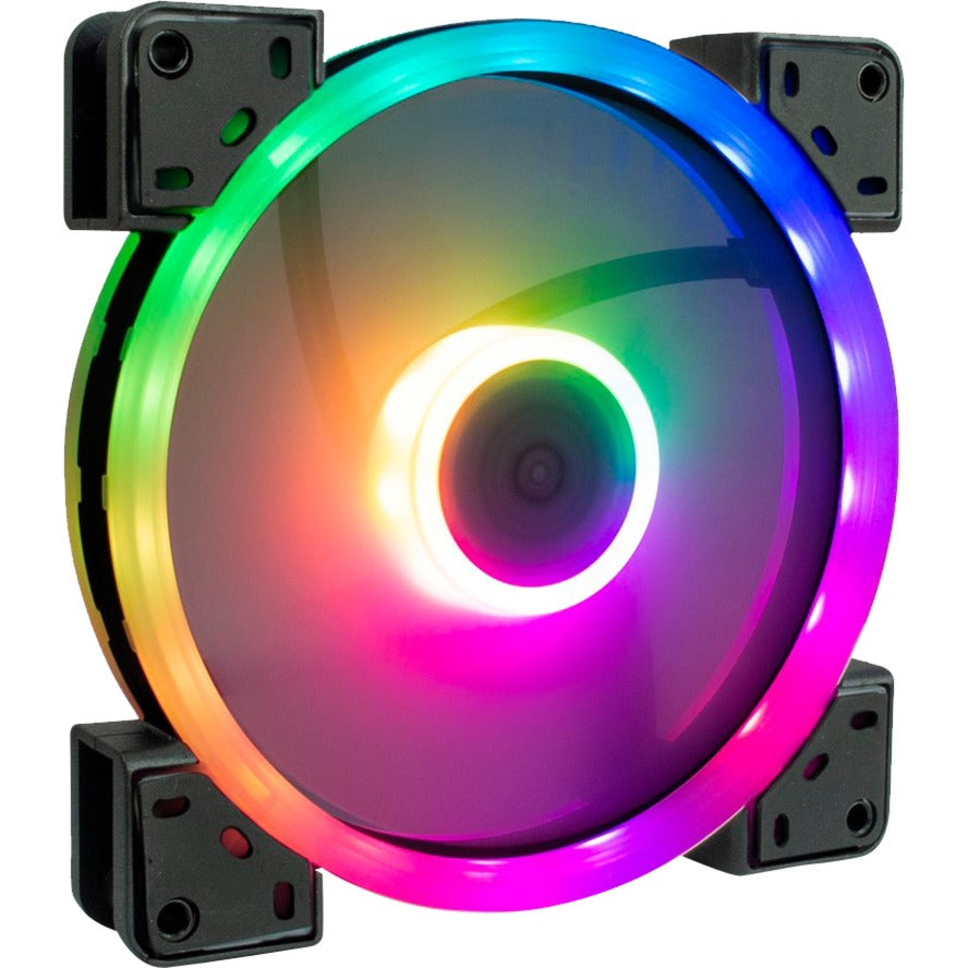 Inter-tech Argus RS-141 RGB Case Fan (Black, 140 x 140 x 25 mm, PWM)-0