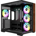 Thermaltake view 380 ws argb midi tower housing (black wood color | 2x USB-A | 1x USB-C | RGB | tempered glass)-0