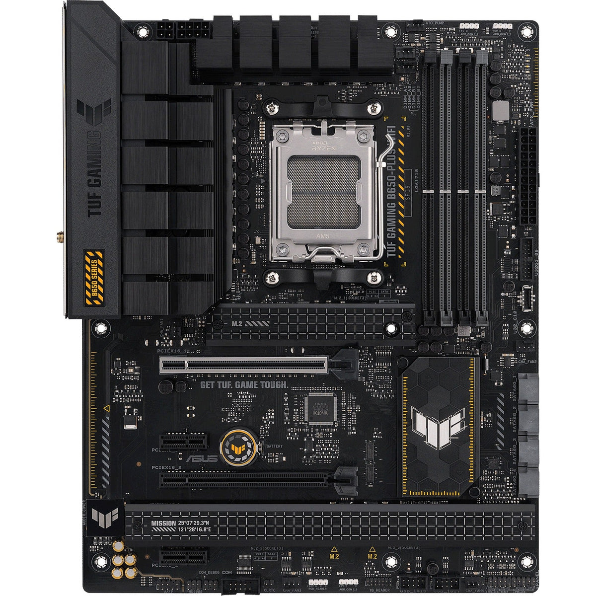 Asus TUF Gaming B650-Plus WiFi Socket AM5 Motherboard (black light orange, RAID, 2.5Gb LAN, Wi-Fi 6, BT 5.2, sound, ATX)-0