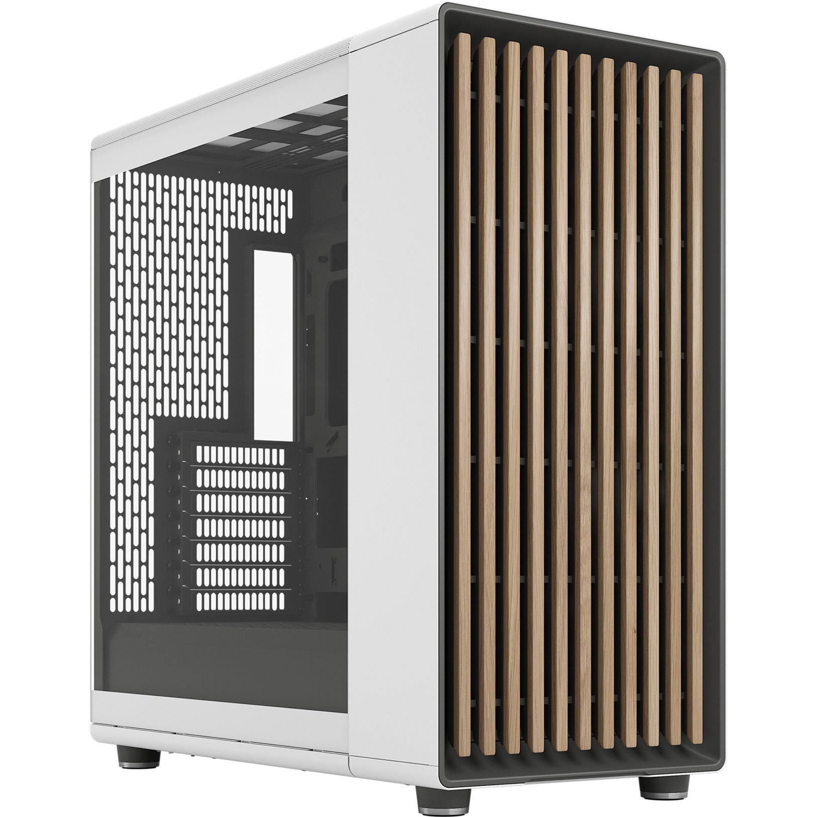 Fractal Design North XL RC Chalk White TG Clear Midi Tower Housing (white wood color | 2x USB-A | 1x USB-C | tempered glass)-0