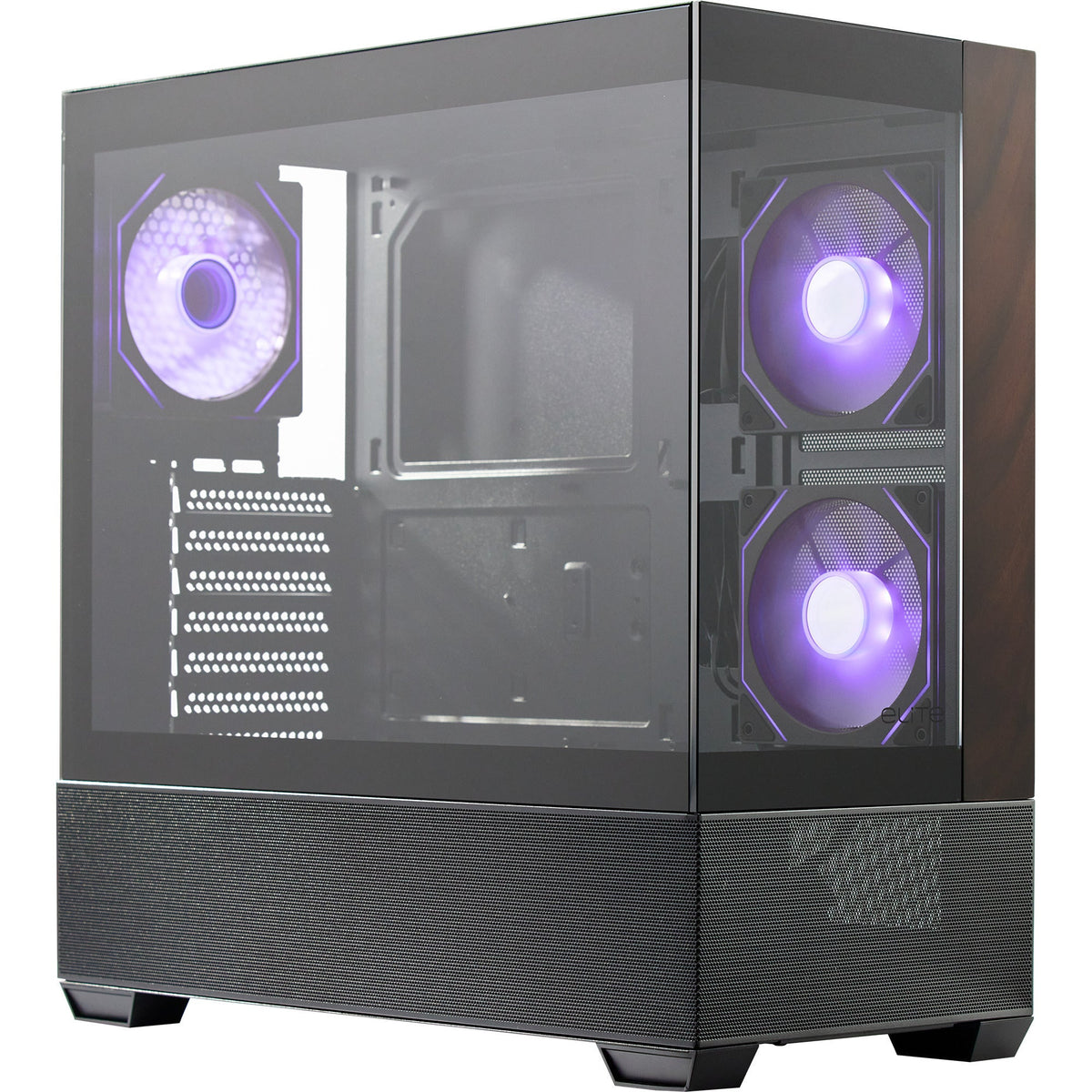 Cooler Master Elite 690 Wood Midi Tower Case (Black Wood Finish | 2x USB-A | 1x USB-C | RGB | Tempered Glass)-0