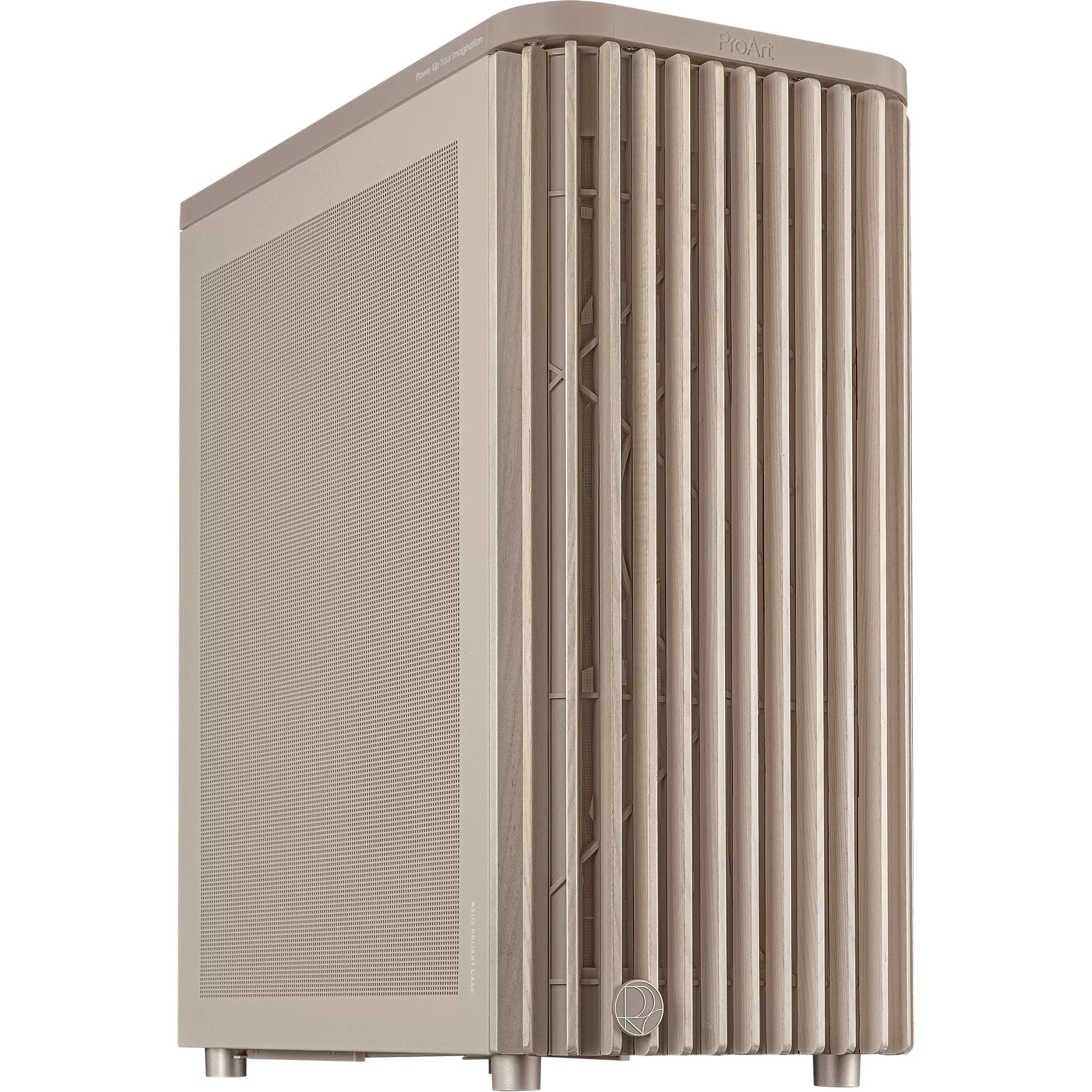 Asus ProArt PA401 Wood Edition - Mesh Panel Mid-Tower Case (Beige Wood Color | 2x USB-A | 1x USB-C)-0