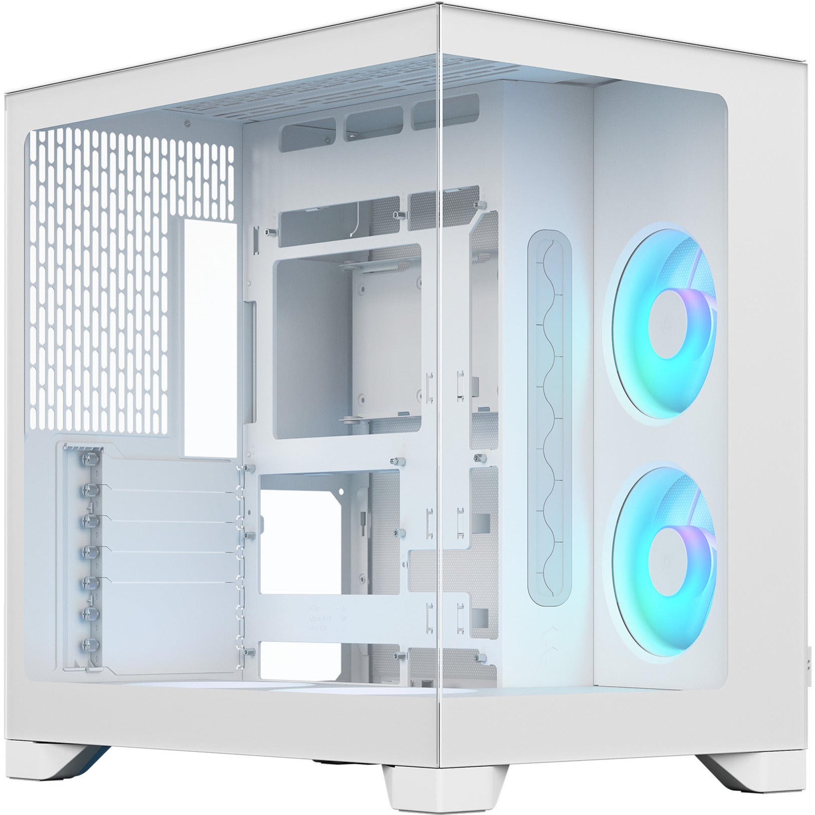 Fractal Design Pop 2 Vision RGB Midi Tower Case (White | 1x USB-A | 1x USB-C | RGB | Tempered Glass)-0