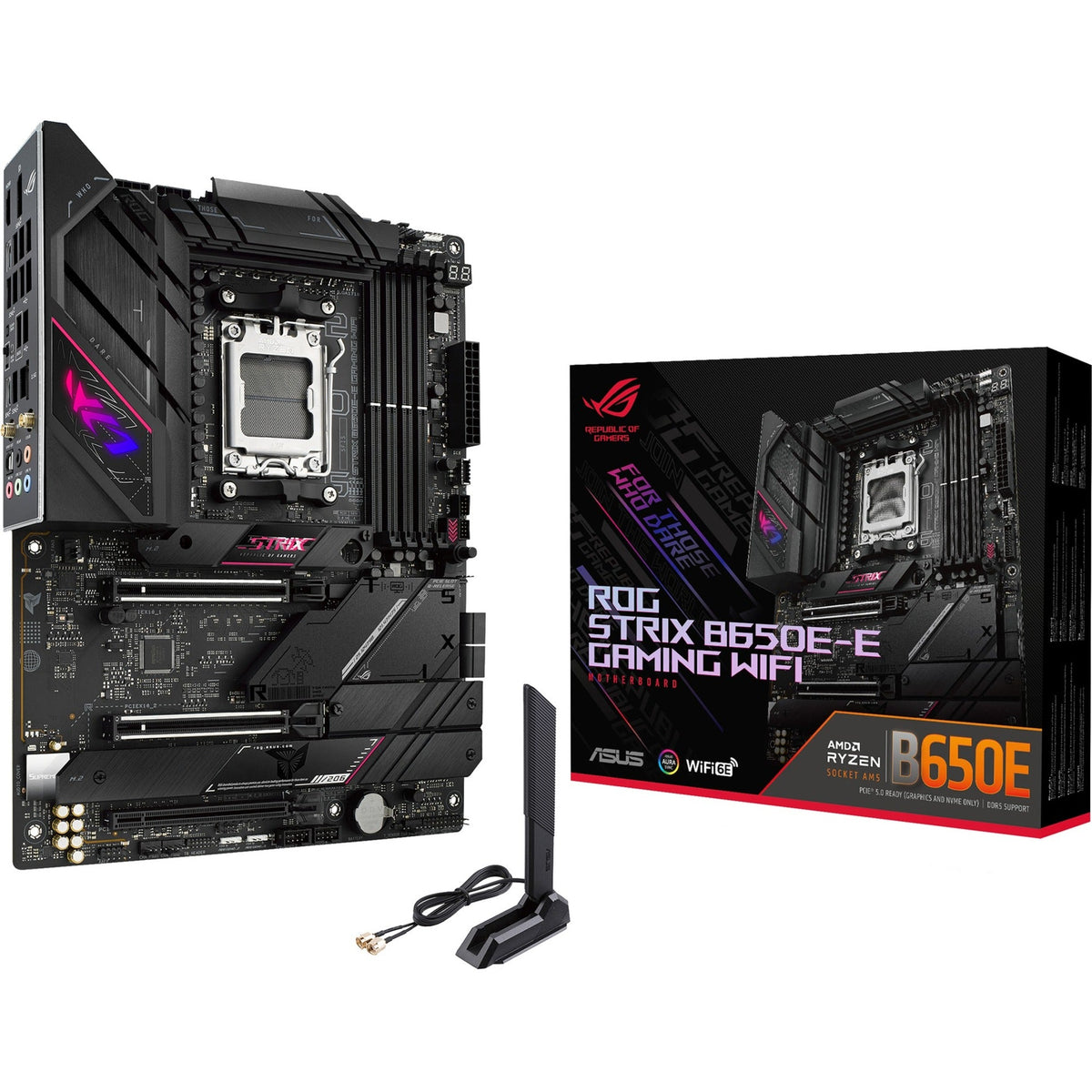 Asus ROG Strix B650E-E Gaming WiFi Socket AM5 Motherboard (Black, RAID, 2.5 Gb-LAN, Wi-Fi 6E, BT, Sound, ATX)-0
