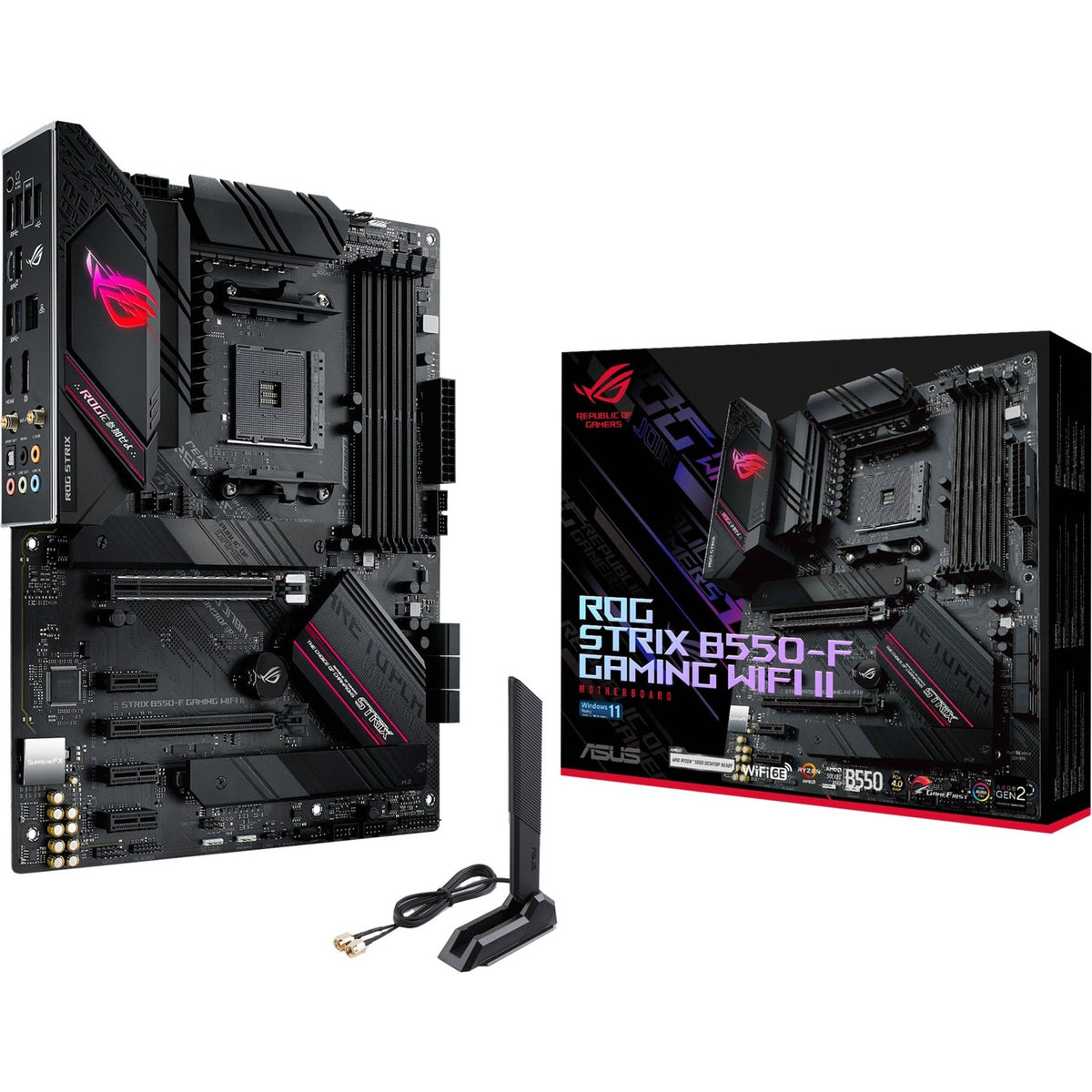 Asus ROG Strix B550-F Gaming Wi-Fi II Socket AM4 Motherboard (Black, RAID, GB-LAN, Wi-Fi 6, BT, Sound, ATX)-0