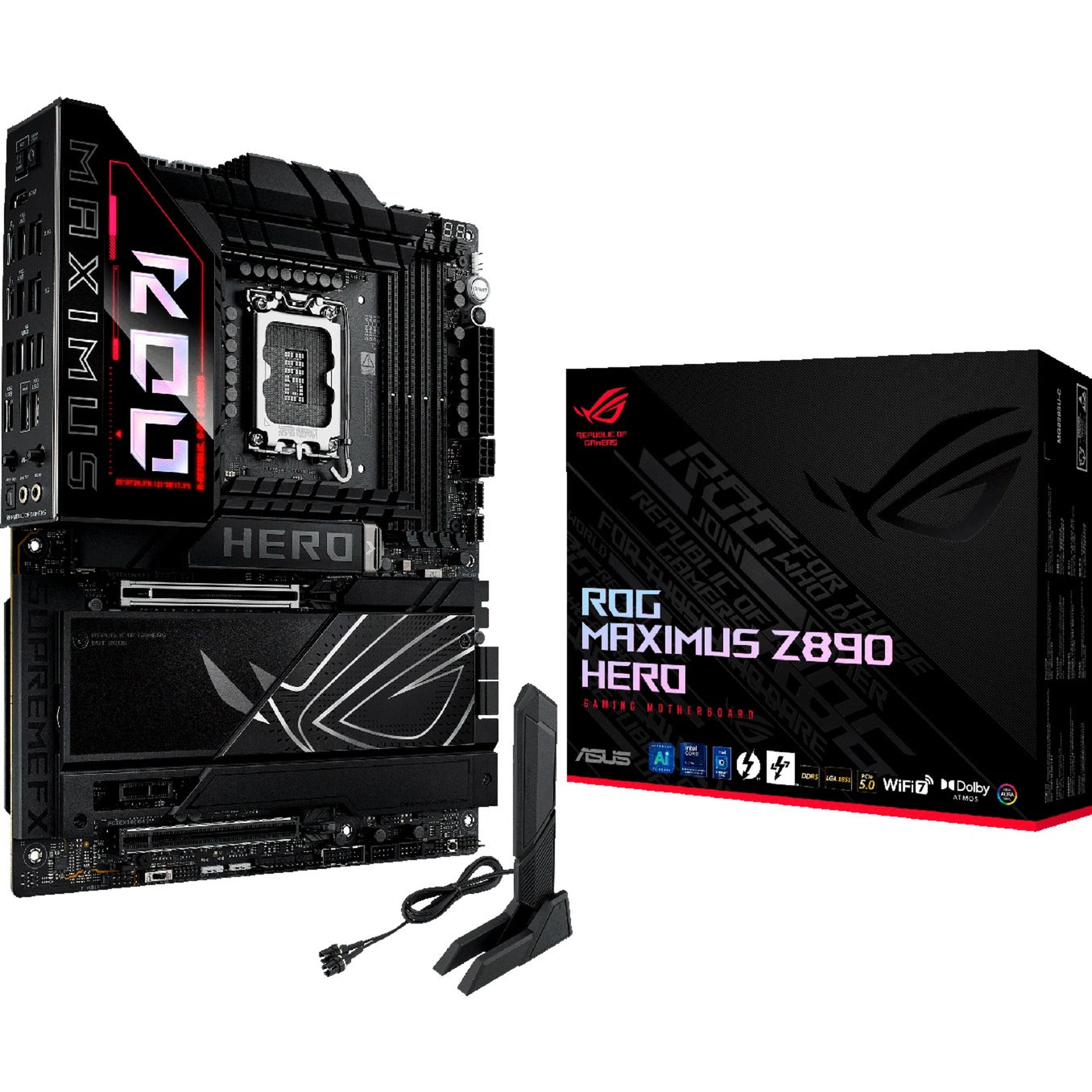 Asus Rrog Maximus Z890 Hero Socket 1851 motherboard (black, RAID, 2.5GB-LAN, 5GB-LAN, Wi-Fi 7, BT, Sound, ATX)-0