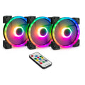 Inter-tech Argus RGB Fan Set RS-14 Case Fans (Black, 3 pieces, 140 x 140 x 25 mm, PWM)-0