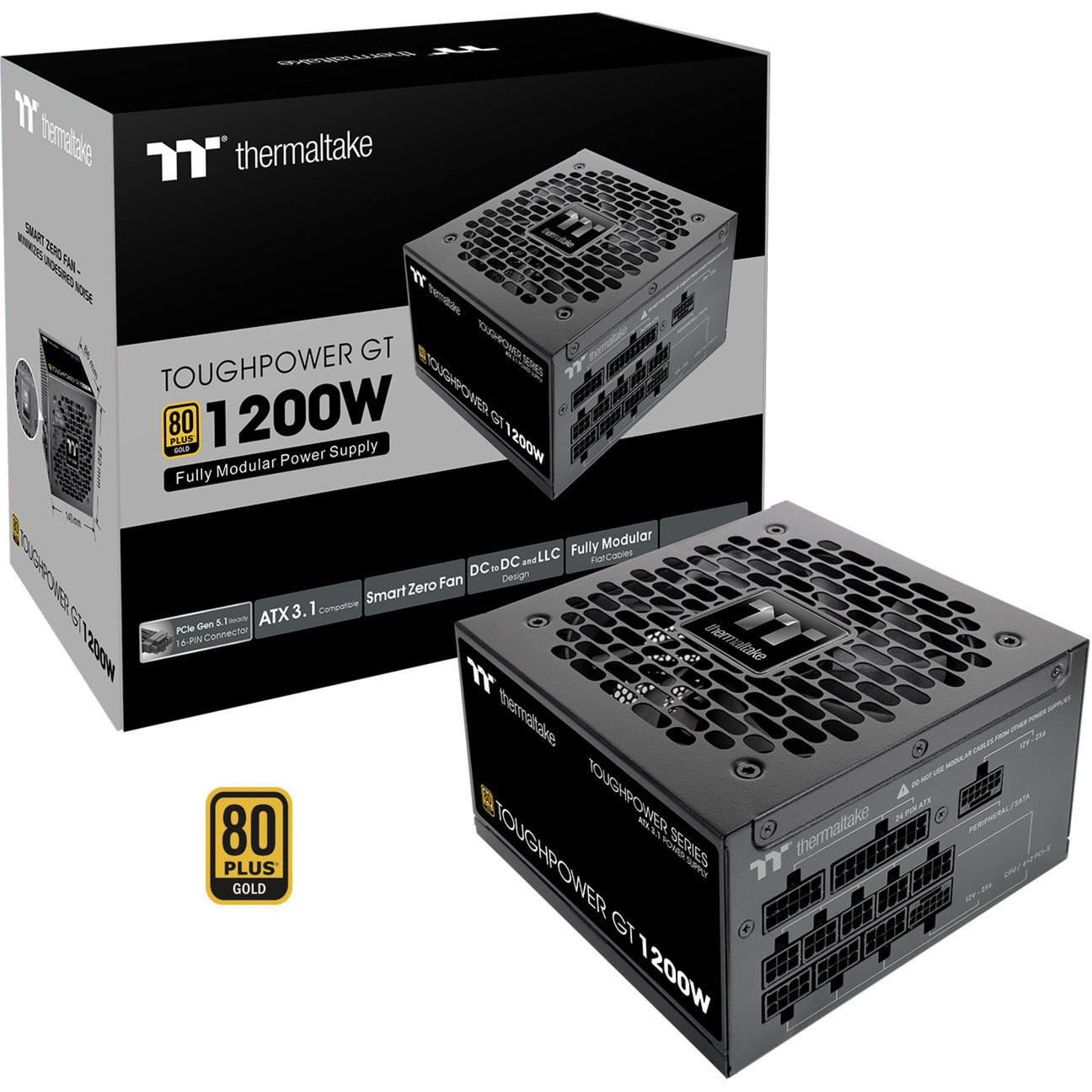 Thermaltake Toughpower GT Modular 1200W PSU (Black, 5x PCIe)-0