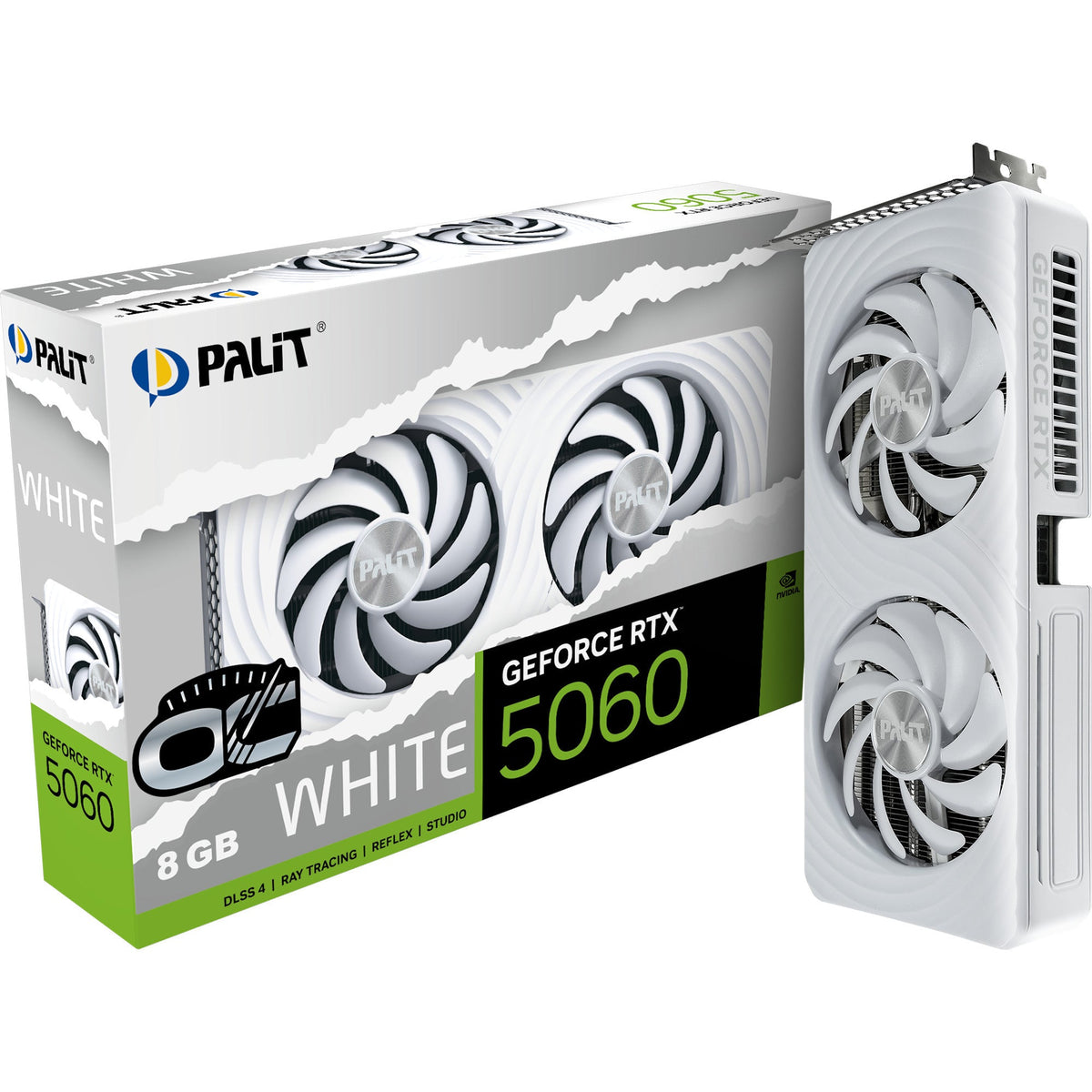 Palit geforce rtx 5060 oc white 8gb graphics card (white, dlss 4, 3x display port, 1x hdmi 2.1)-0