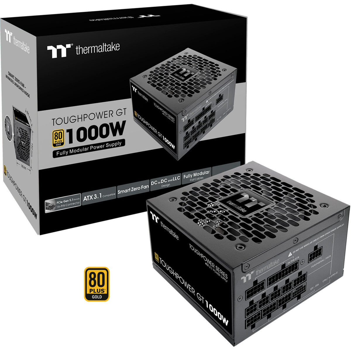Thermaltake Toughpower GT Modular 1000 Watt Power Supply (Black, 5x PCIe)-0