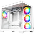 Xyz pc gear tesseract x midi tower housing (white | 2x USB-A | 1x USB-C | tempered glass)-0
