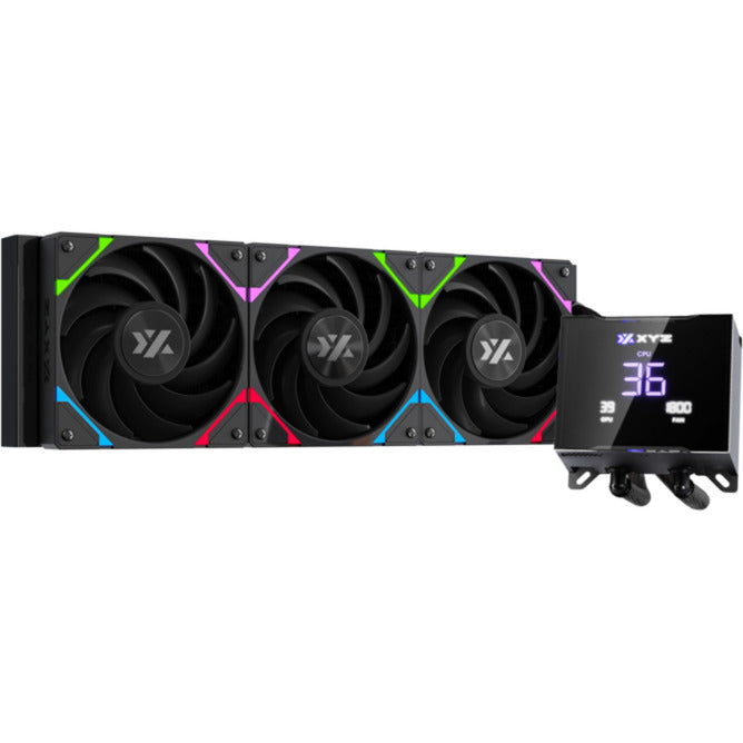 Xyz pc gear hydrotemp aio 360 water cooling (black, argb, pwm)-0