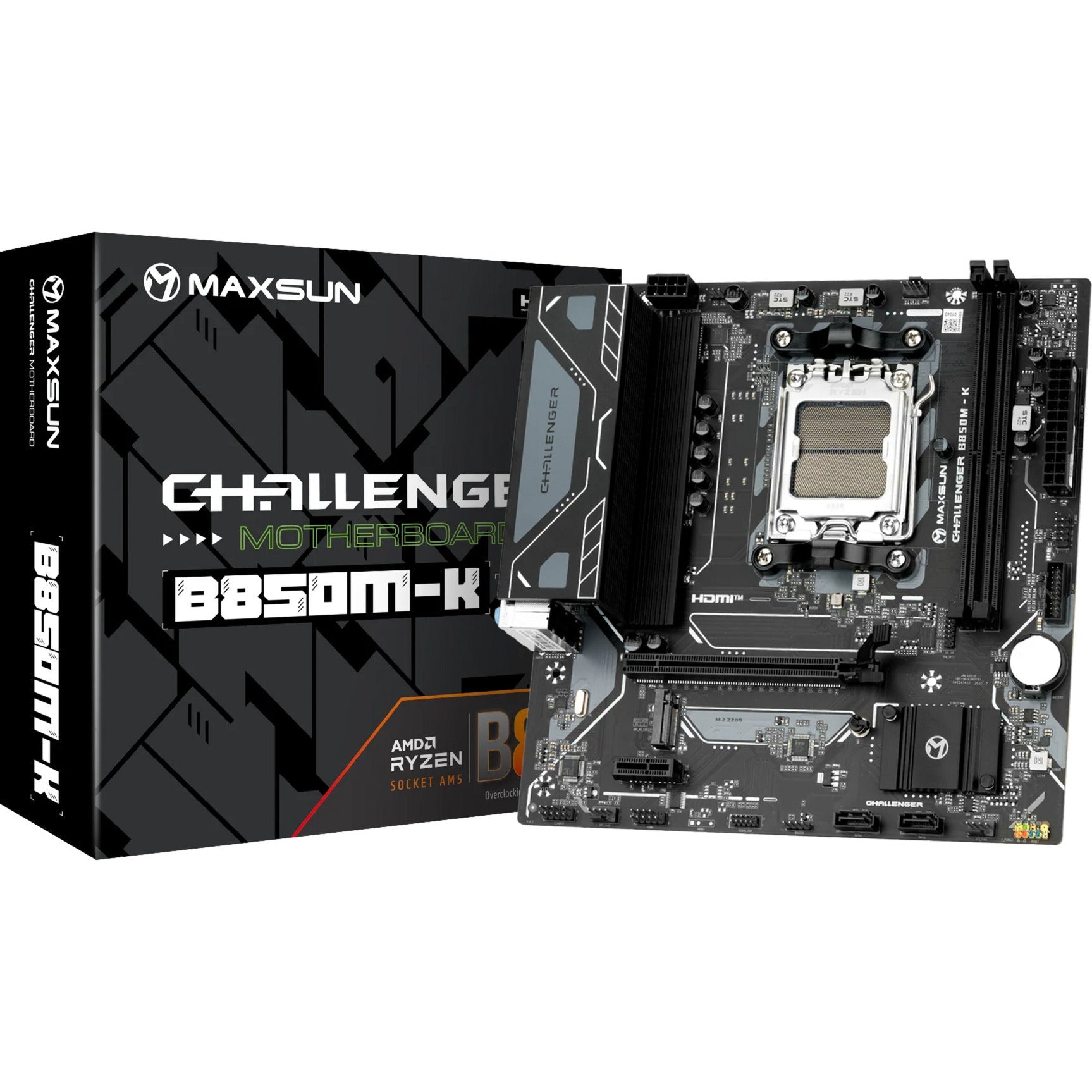 Maxsun ms-challenger b850m-k socket am5 motherboard (black, raid, gb-lan, sound, µatx)-0