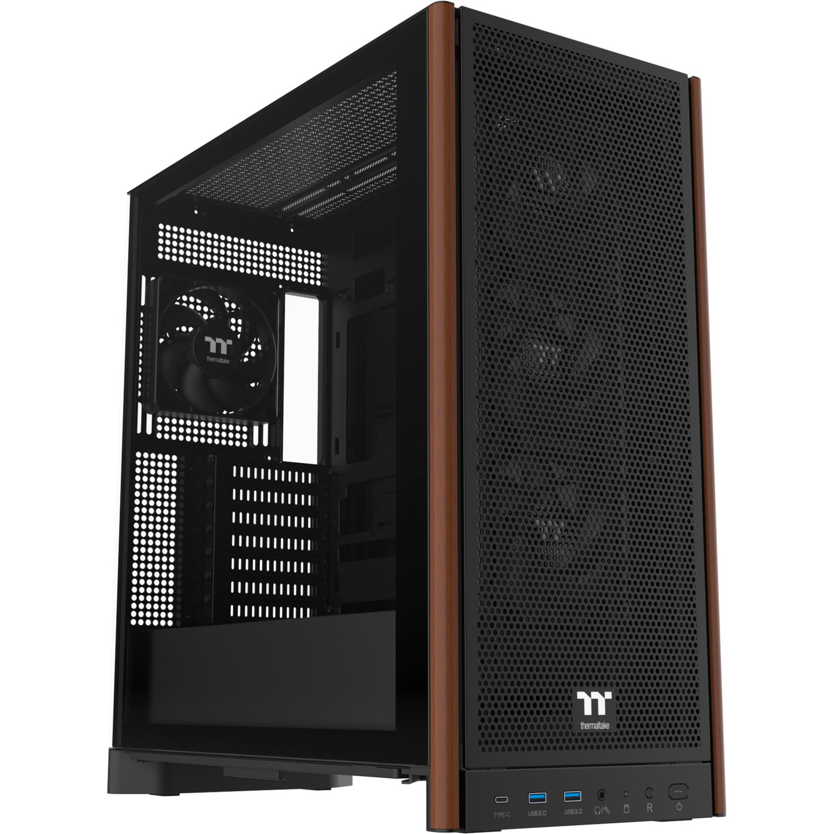 Thermaltake s370 ws midi tower case (black | 2x usb-a | 1x usb-c | tempered glass)-0