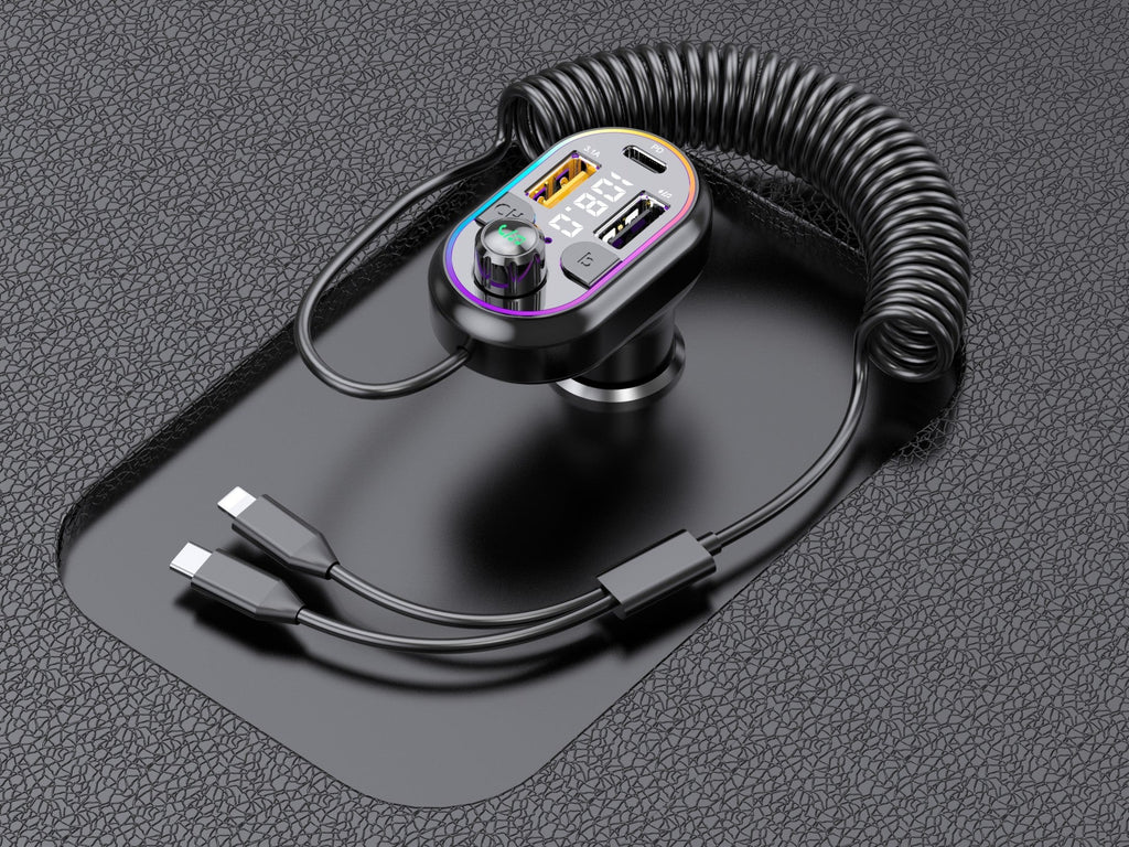 Techancy Leitor De Mp3 Para Automóvel  TE0869, Cabo 2 Em 1, Carregamento Rápido Pd25w, Efeito De Luz Fria-1