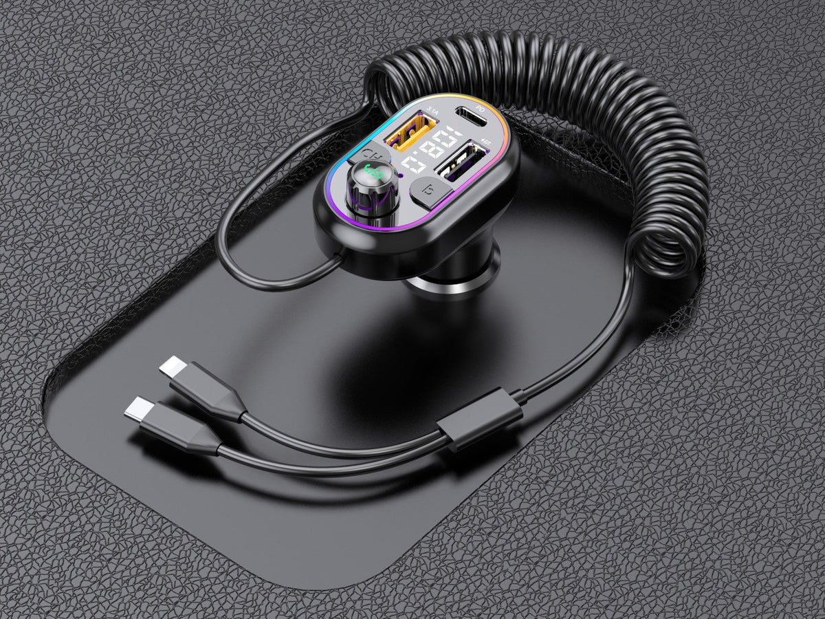 Techancy Leitor De Mp3 Para Automóvel  TE0869, Cabo 2 Em 1, Carregamento Rápido Pd25w, Efeito De Luz Fria-1