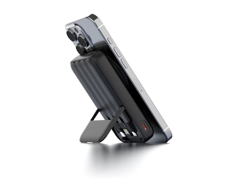 Techancy Power Bank Magnetico Sem Fios 10000mAh TF2804 15W Wireless 22.5W Carregamento Rapido com Suporte para Telemovel e Tablet Preto-1