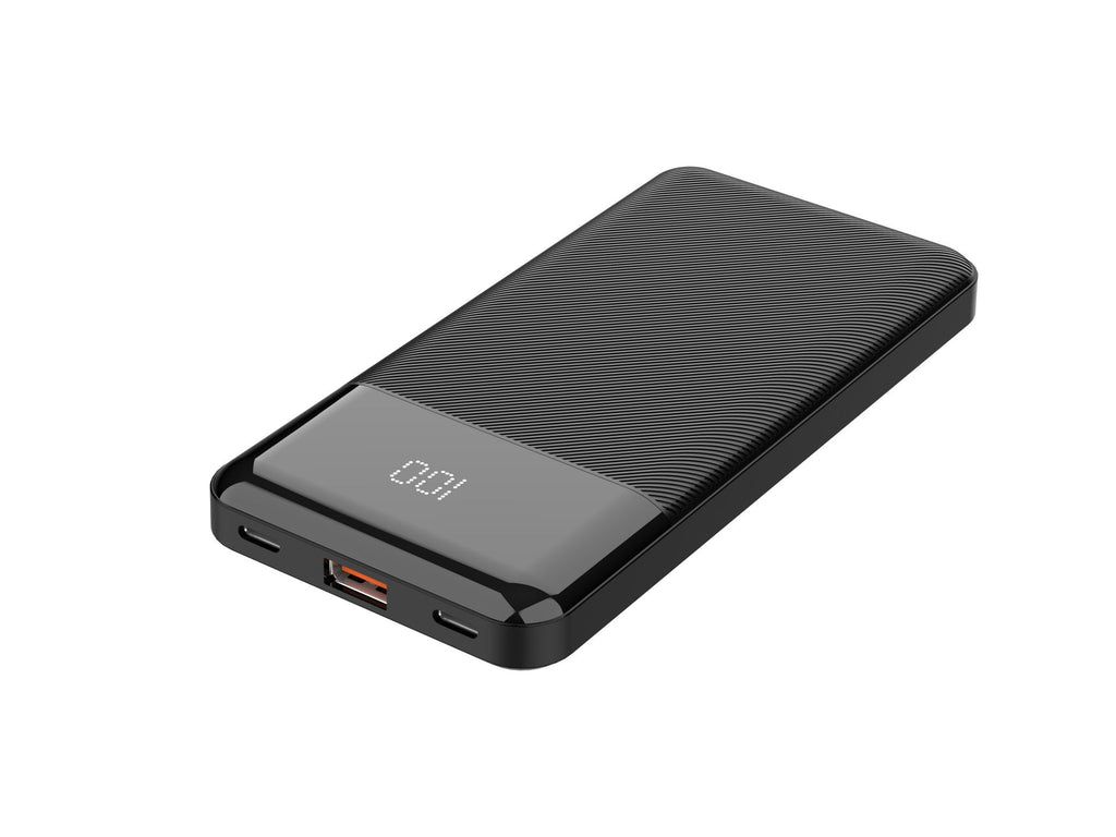 Techancy Power Bank TF2785 10000mAh Carregamento Rápido 12W Saída 2.4A Ecrã LED Compatível com iPhone/Android Proteção Inteligente Preto-1