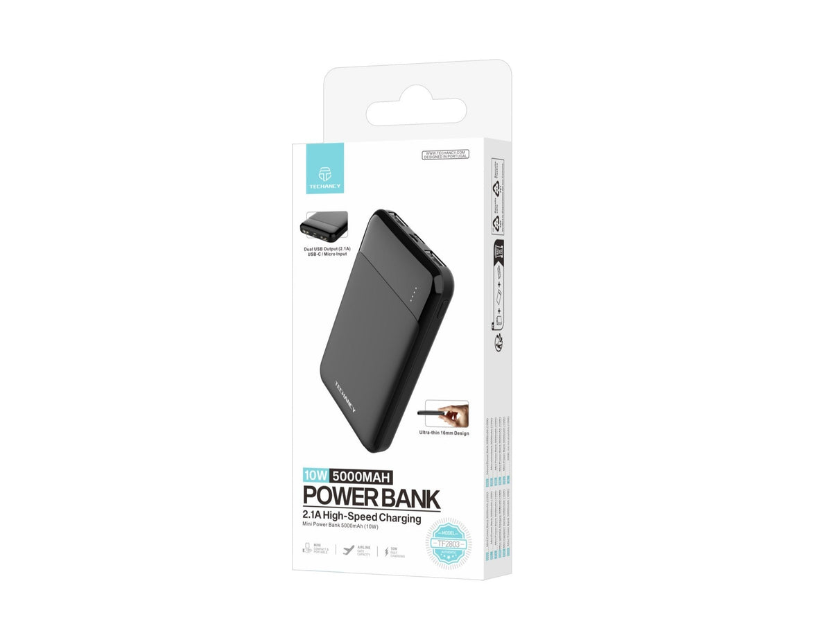 Techancy Mini Power Bank 5000mAh TF2803 10W Carregamento Rapido Compacto Protecao Inteligente para Telemovel e Tablet-3