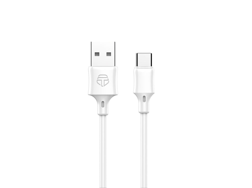 Techancy Cabo De Dados Usb-Tipo C 1M Branco TB1725, Carregamento De 2,4 A, Compatível Com Telemóveis Tipo C-0