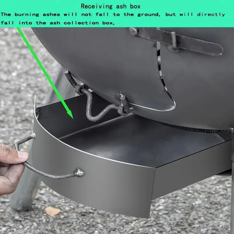 Portable Cast Iron Firewood Stove for Outdoor Cooking-2