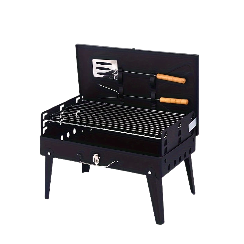 Portable Iron BBQ Grill with Tools-0