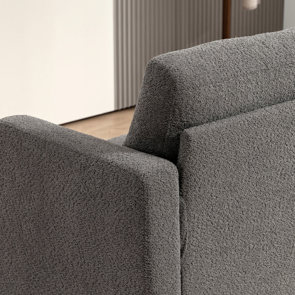 Canapé 2 places 120 cm avec coussins de dossier amovibles, tissu chenille pour salon, chambre, bureau, gris foncé-8