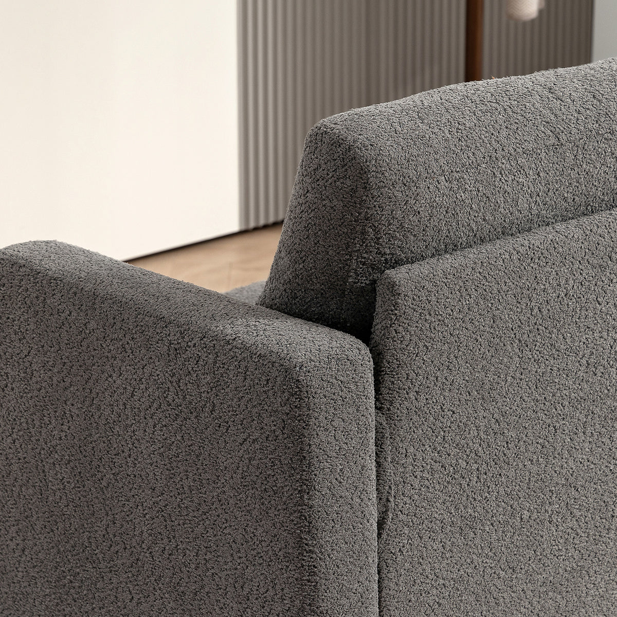 Canapé 2 places 120 cm avec coussins de dossier amovibles, tissu chenille pour salon, chambre, bureau, gris foncé-8